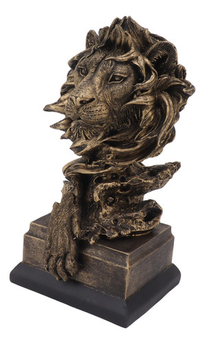 Estatua De Resina Con Escultura De Cabeza De León Realista P