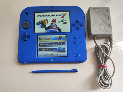 Nintendo 2ds Original Azul Negro + Cargador +32gb Programada