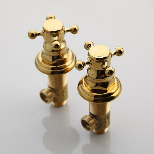 Par Manerales Dorado Brillantes Para Lavabo