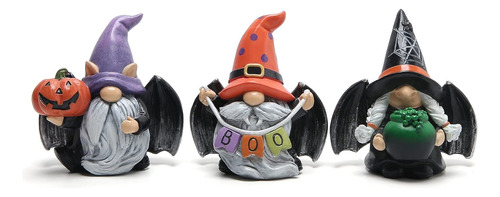 3 Piezas De Gnomos De Halloween, Hechas A Mano, Figuras De G