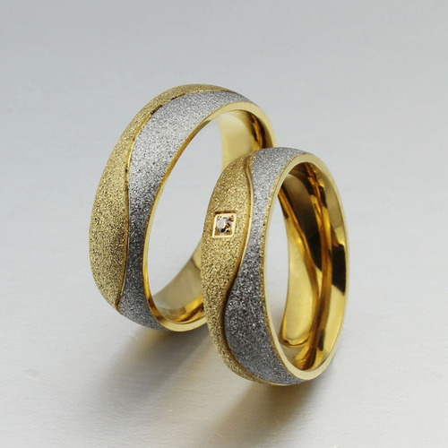 Anillo Elegante De Acero Para Bodas- Compromisos.