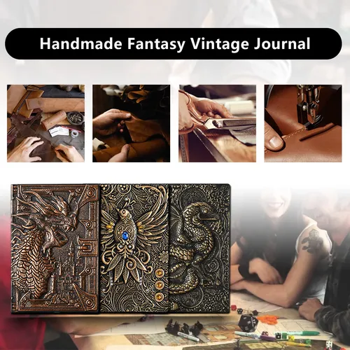 Notebook Ancient Deer Dnd Refillable Binder Leather 3d Vinta