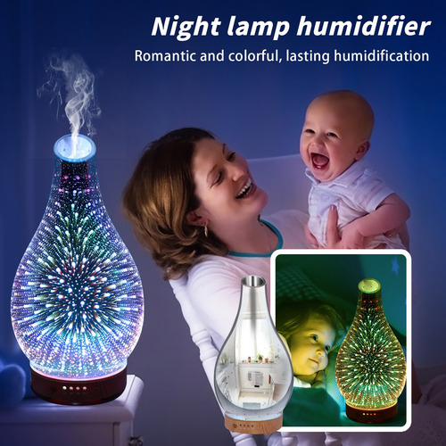 Luz Nocturna De Vidrio Con Atenuación Uv Para Aromaterapia H