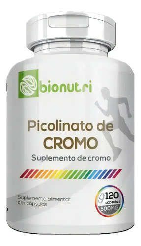 Picolinato De Cromo 500mg 120 Cápsulas - Bionutri Sabor Sem Sabor