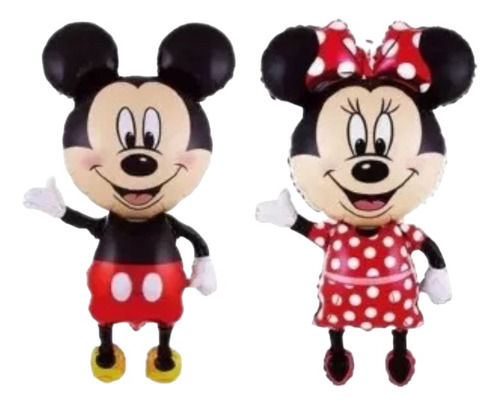 Set De Globos Minnie Y Mickey Decoración Fiesta X2 Pcs 