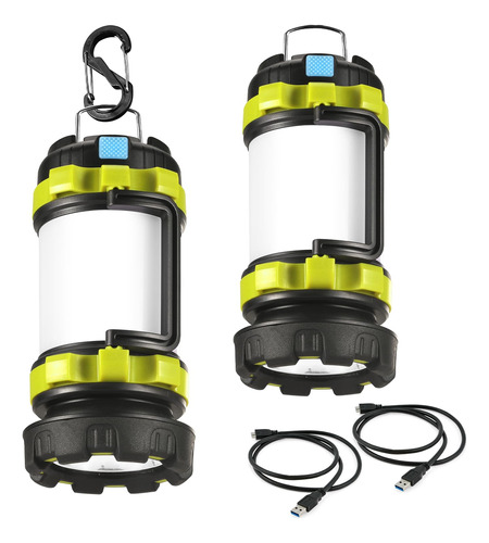 Consciot - Paquete De 2 Linternas Led De Camping Recargables