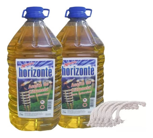 20 Mechas Antorcha 10mmx20cm - 10 Litros Aceite Citronela