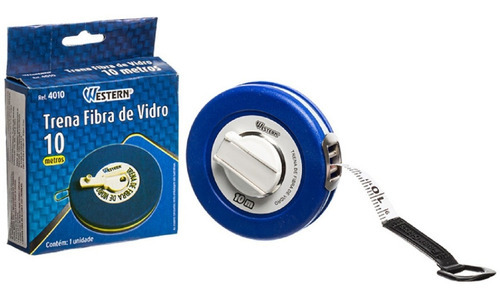 Trena 10 Metros Fibra De Vidro P/ Medição Fita 13mm P/ Obras