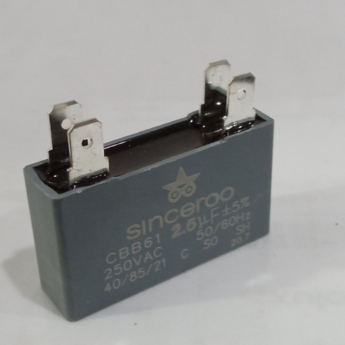 Imagen 3 de 4 de Capacitor Ventilador 2,5mfd 250vac