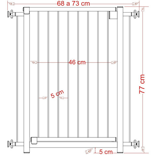 Grade Portão Divisor Ambiente Multigrade 68 A 113 Cm Preto Cor Preto