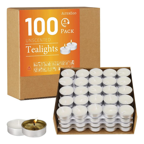 Luces De Té Sin Perfume Alterego - Velas De Color Verde Azul