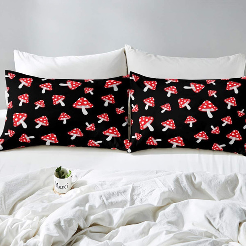 Lindo Juego De Ropa De Cama De Hongos Juego De Funda De...