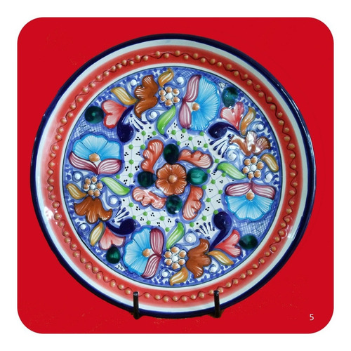 Imagen 6 de 10 de Los Más Vendidos!! Platos De Talavera Poblana Color 25 Cm Plt