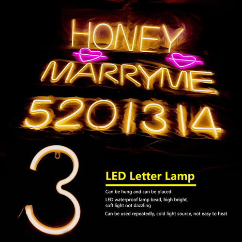Lámpara De Neón Romántica Con Números Luminosos Con Luz Led