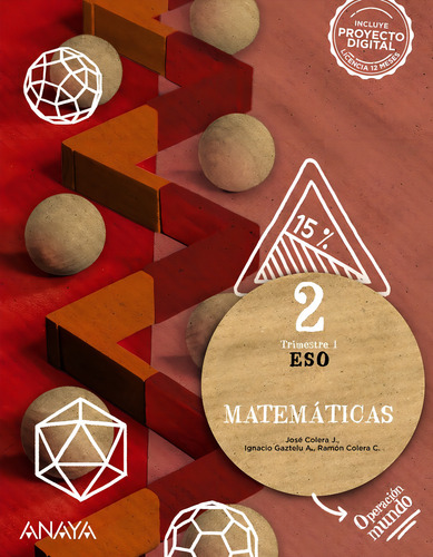 Matematicas 2ãâºeso 23 Operacion Mundo, De Colera Jimenez, Jose. Operación Mundo, Vol. 1. Editorial Anaya Educación, Tapa Blanda En Español