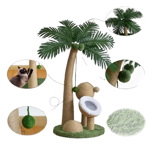 Rascador Para Gatos Con Forma De Cocotero De La Selva Tropic