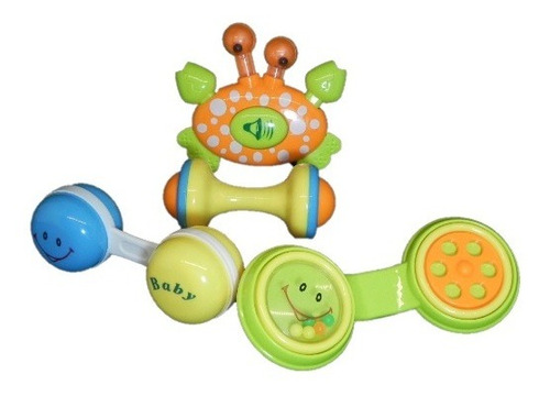 Conjunto 4 Chocalhos Brinquedo Infantil Bebê Baby Toys Set