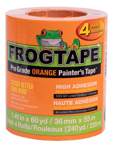 Frogtape Cinta Pintor Naranja Grado Profesional Cada 60