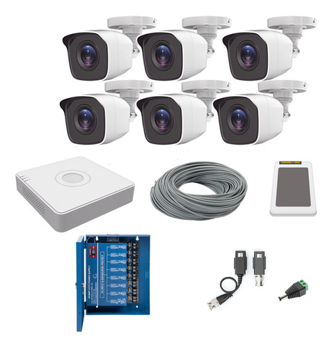 Kit 6 Camaras Hikvision 1080p 2 Mpx Cctv 1 Tb Dvr 10 Canales