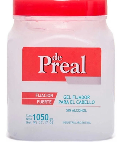 De Preal Gel Fijación Fuerte Pote X 1050g  Sin Alcohol