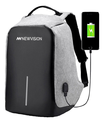 Mochila porta notebook Newvision DC98 color gris 35L