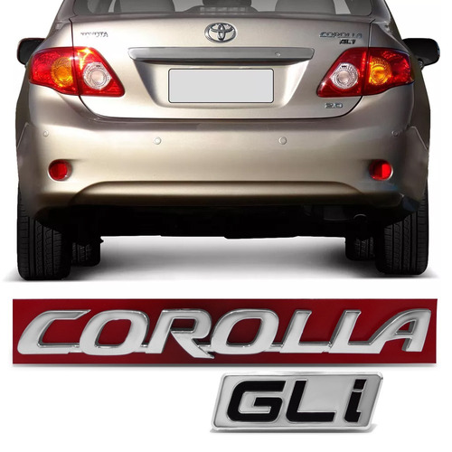 Par Emblema Porta Malas Corolla Gli 2013 2014 2015 Cromado