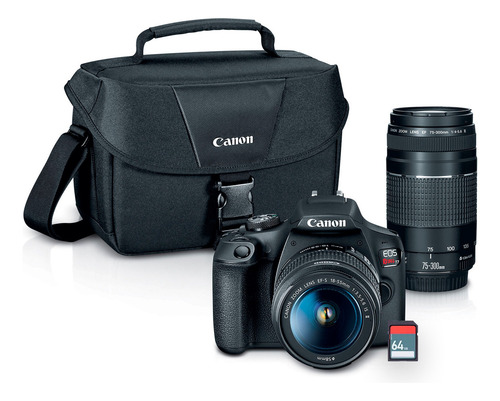 Kit Cámara Canon Eos Rebel T7 C/ Lentes + Accesorios