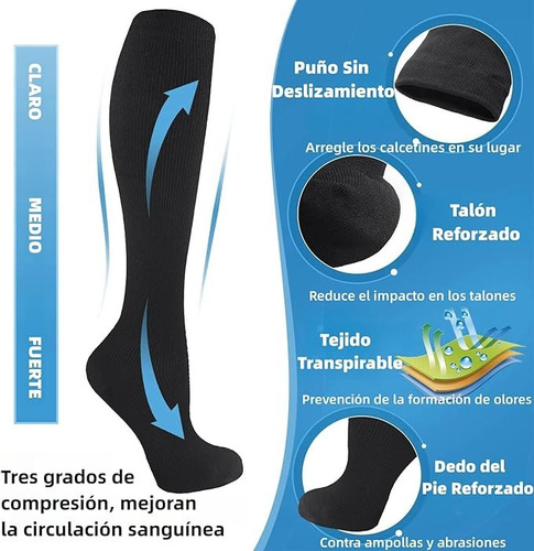Calcetas Compresión Medias Calcetines Alivia Varices 5 Pares