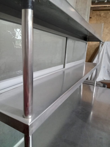 Mesa De Acero Inoxidable 5 Niveles Con Lunas Fijas Corredisa