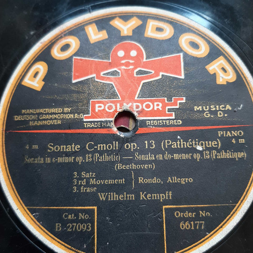 Pasta Wilhelm Kempff Piano Beethoven Polydor Tc35