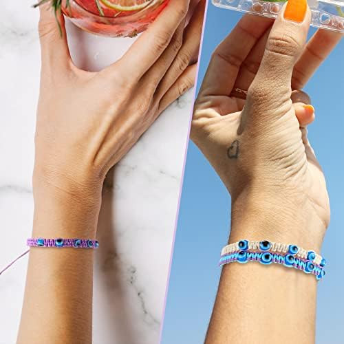 8 Piezas Pulsera Con Cuentas De Mal De Ojo Pulseras De Cuerd