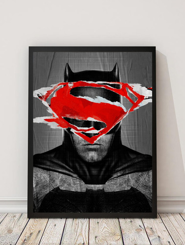 Batman Vs Superman - Cuadro (30×40 - Marco Negro)