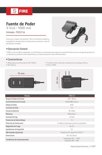 Imagen 8 de 8 de Adaptador De 5v A 1amp, Para Telefonía Y Múltiples Usos