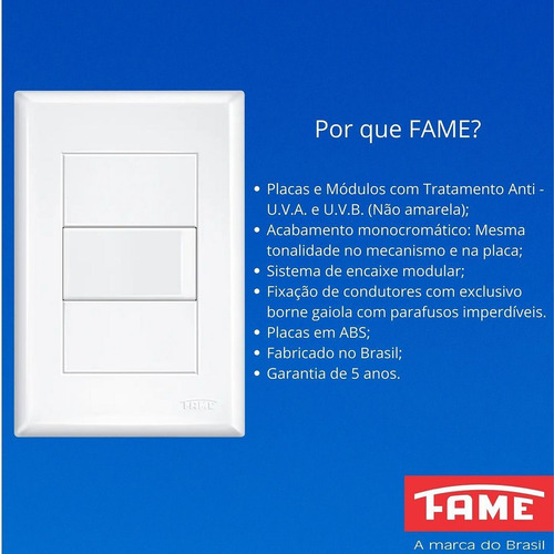 8un Tomada Padrão Quádrupla 20a 4x4 Com Placa Evidence Fame
