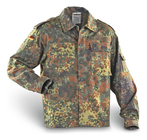 Camisa Guerrera Militar Alemana Camuflada Flecktarn Grado1