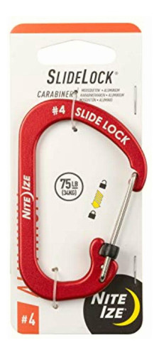 Nite Ize Csla4-10-r6 Slidelock Carabiner Aluminum #4, Red