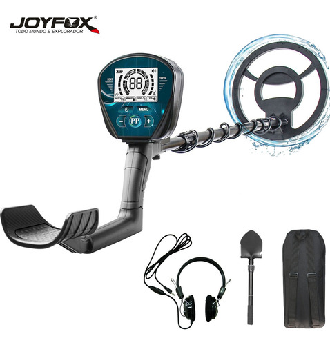 Detector De Metais Profissional Joyfox Com Bobina à Prova D'água De 25,5 cm 4 Modos (a-m/notch/memory/pp) Tela Lcd, Fone De Ouvido, Pá E Mochila Inclusos - Detecta Ouro, Prata, Cobre