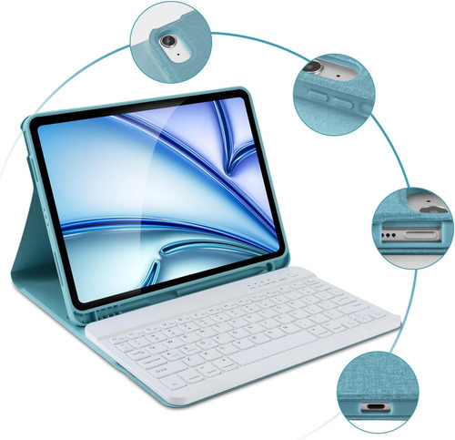 Kbcase Para iPad Air 11 Pulgadas (mcase Con Teclado, Estuche