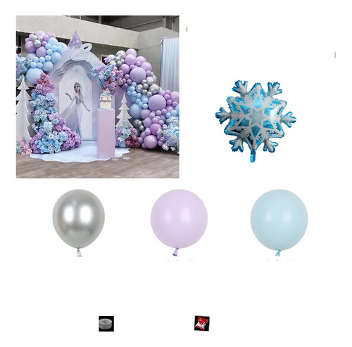 Globos Frozen Ana Cumpleaños Decoración Fiesta Arco Kit Niña