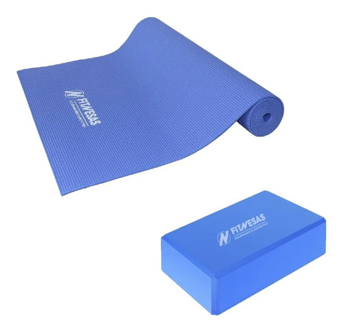 Kit Set Yoga Mat Alfombra Colchoneta 8 Mm + Taco Pvc Fitness