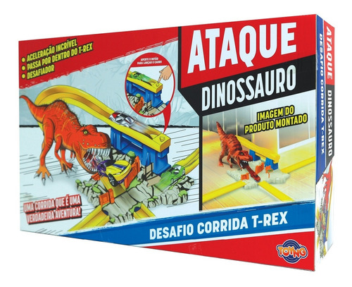 Brinquedo Pista Com Carrinho Dinossauro Corrida T Rex 43328