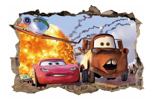 Ufengke 3d Cars Wall Stickers Removalble Break Through The W