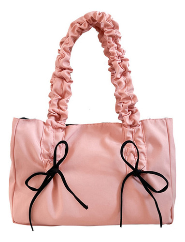 Bolsa De Nylon Para Mujer Con Lazo, Bolsa De Compras Simple,