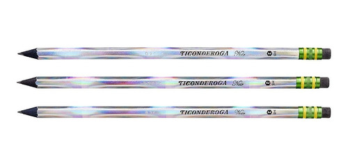 Ticonderoga Noir Negro Madera-cased # 2 Lápices, Holográfica