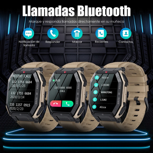 Smartwatch Táctico De 1.85 In Con Bluetooth Y Rastreador