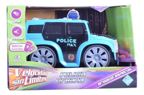 Auto A Friccion Con Luz Y Sonido Policia Urbana Duende Azul