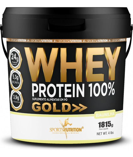 Whey Protein 100% Gold Premium 24g De Proteína Dose - 1,815g Sabor Baunilha