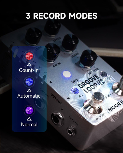 Mooer Groove Looper Pedal Drum Machine Stereo Guitar Loop...