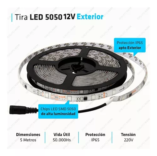 Tira Led 5050 Blanco Frio Exterior