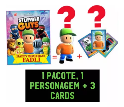 1 Pacote Stumble Guys Surpresa + 3 Cards - A Pronta Entrega